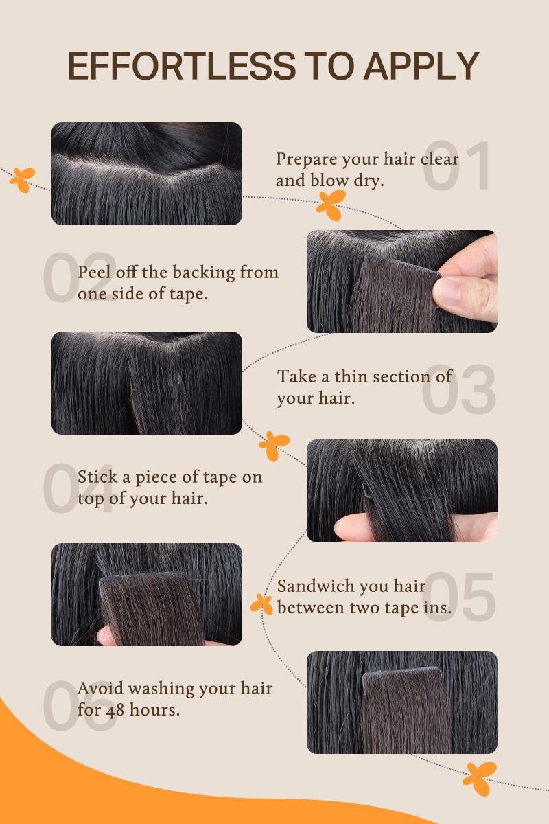 Doores Tape in 10-28'' length Remy Human Hair Extensions Natural Straight Doores Tape in 10-28'' length Remy Human Hair Extensions Natural Straight