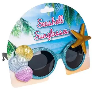 Seashell Sunglasses - Party Mardi Luau Tropical Shades - Sparkling Beach Glasses