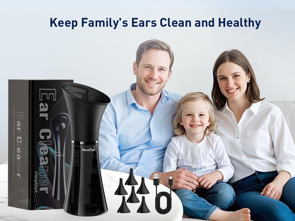 HeaDot Electric Ear Wax Removal - Water Spray,Rechargeable,Temp Detection,IPX7 Waterproof,Effective Ear Flushing System - Viral Ear Cleaner