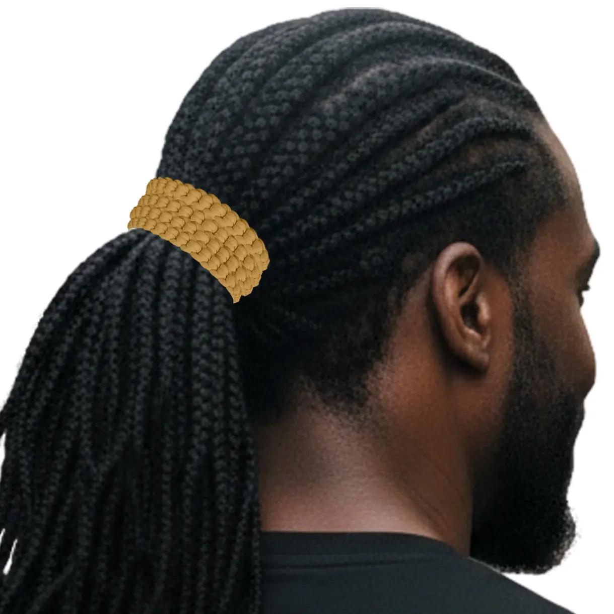 Men's Hair Ties Jumbo Size 2-Pack Khaki Super Stretchy for Locs and Braided Hair Soft & Strong Made in the USA