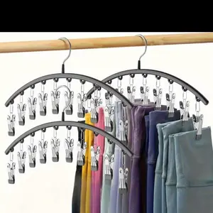 10-Clip Pants Hanger for Hats/Shirts/Jeans, Maximize Wardrobe Space – Ideal Dorm Closet Organizer for Bedroom, Bathroom & Wardrobe Storage, Essential Back-to-School Solution