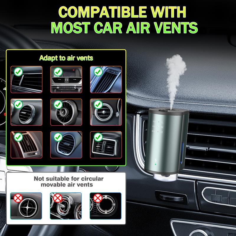 Portable Smart Car Air Freshener: Customize Your Drive with Three Intensity Levels of Natural Fragrance - Includes 3*10ML Natural Perfumes