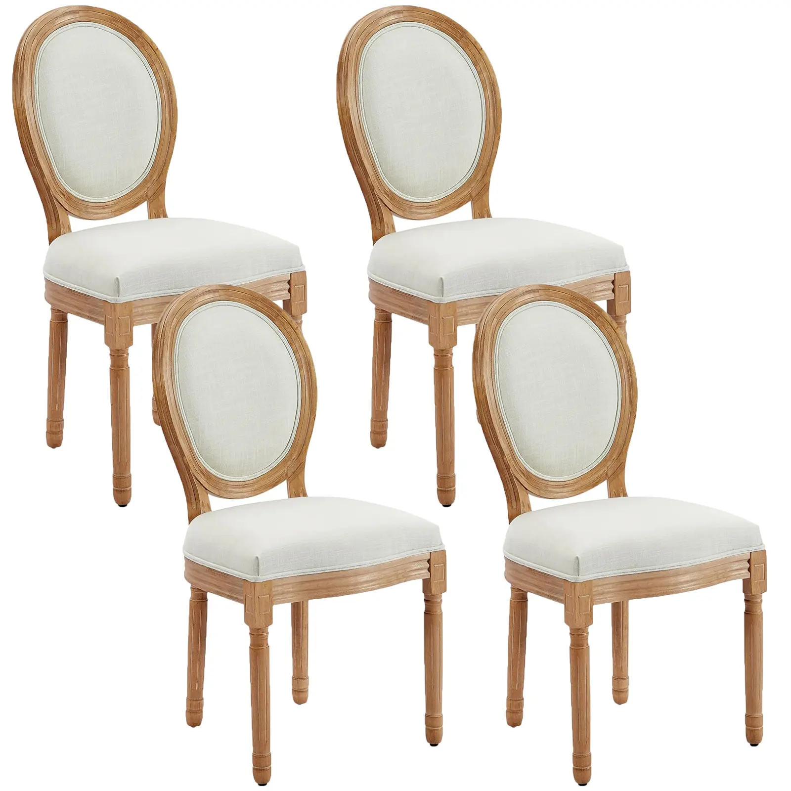 Dining Chairs Set of 2/4/6, Tall Back Side Chair, Vintage Dining Room Chairs with Round Back,Fabric Or PU artificial leather Dining Chair,Solid Wood Legs,For Kitchen and Dining Room dinning chair