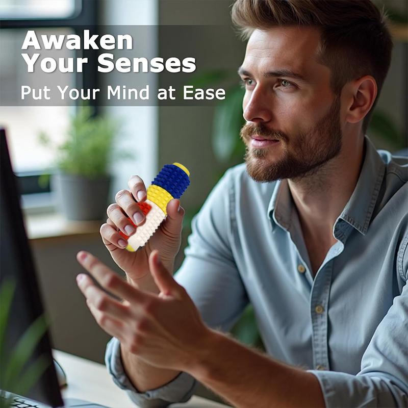 Little Ouchies  Grippie 5-in-1 Design for Stress Relief, Button Clicks, Spinners, Portable Stim Tool,Spiky Grippie Stim, 3D Printed Toys Pain Stim Fidget, Pocket Mini Fidget Toy for Adults Novelty Gifts,Grippie stim keychain