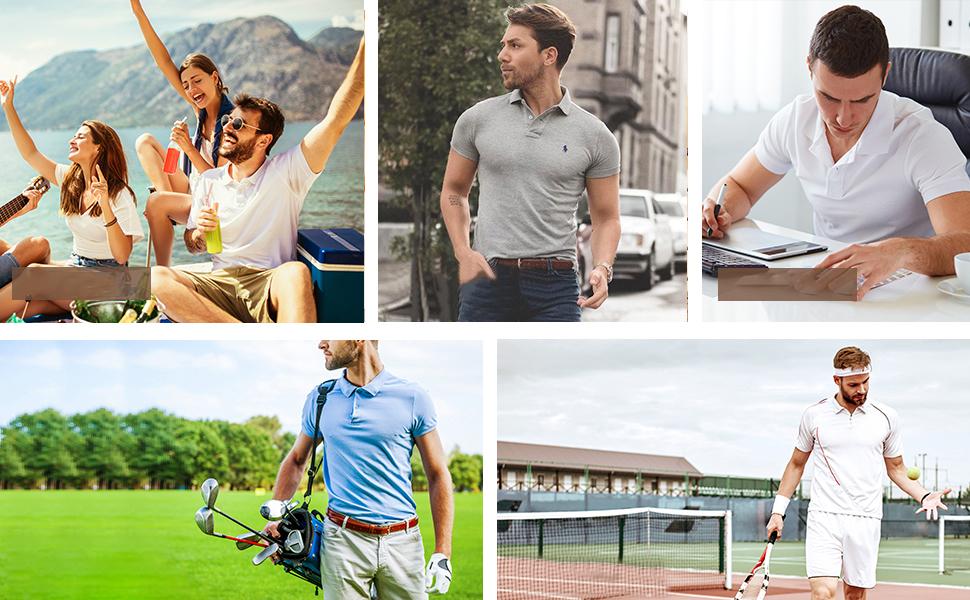 3-Pack Men’s Polo Shirts ELENCOCO Men's Stretch Golf Polo Shirts Menswear Top Underwear  Shortsleeve Classic Collared Polo Shirts for Work,Men's Half rafe  cameron Springtok,Travel & Everyday Wear,Tiktok shop deals,Gifts for him,Valentines day outfit Spri