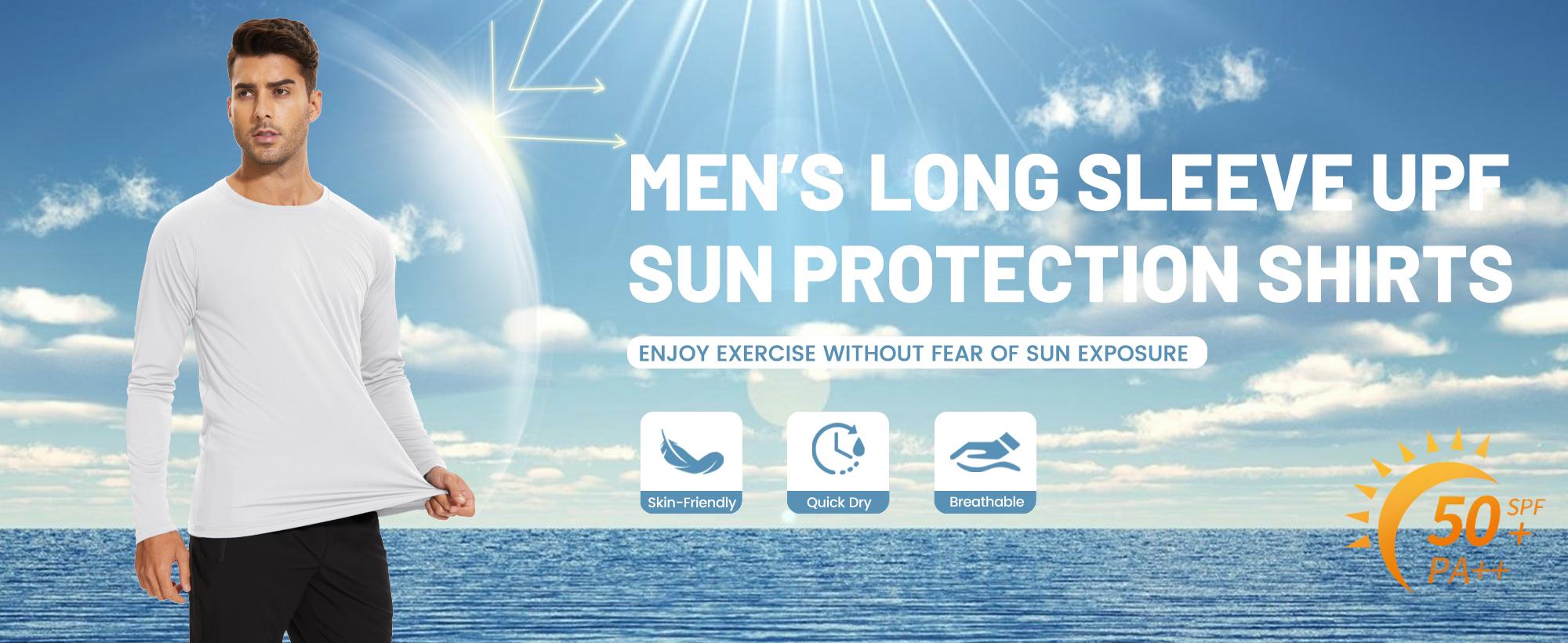 MAGCOMSEN  1/3 Pack Men's UPF 50+ Long Sleeves Shirts Quick Dry Lightweight Summer Sportswear Tops for Swimming Workout Rashguard Sporty Crew Neck Outdoorfun FallFreshness