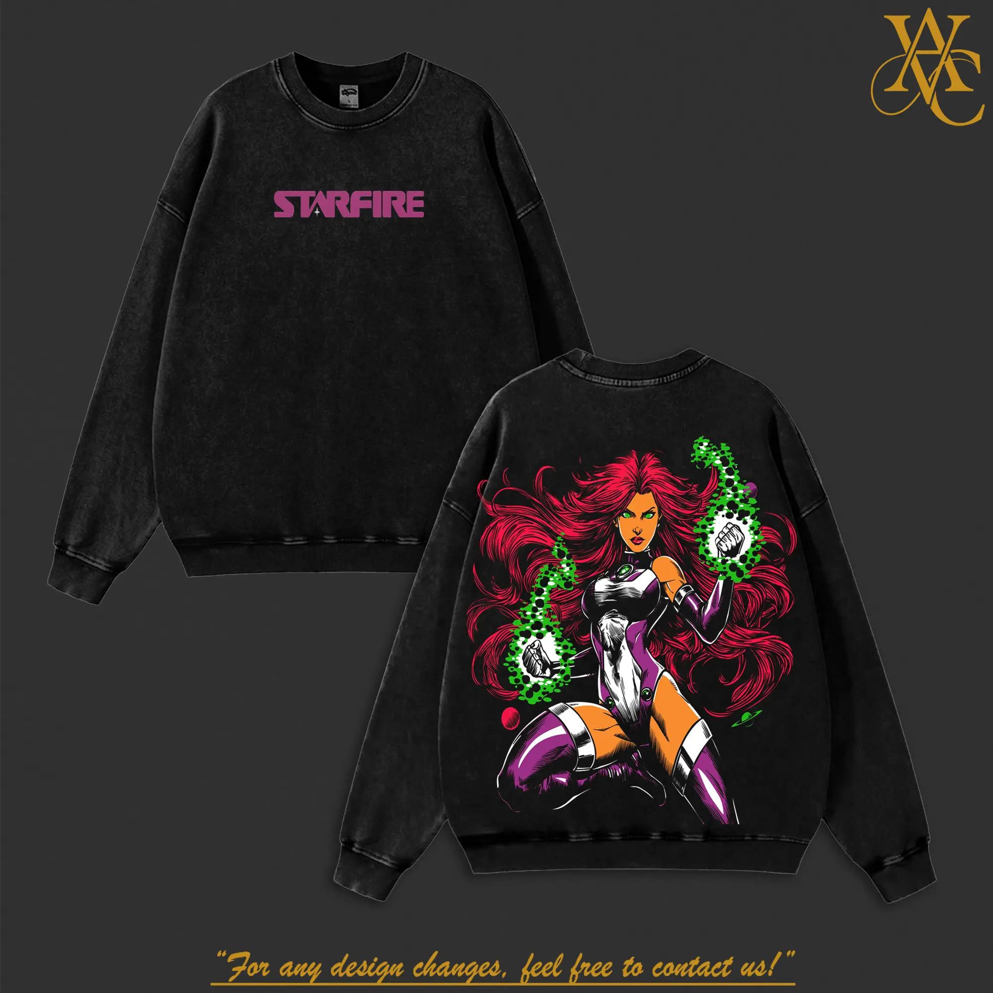 Starfire Teen Titans Premium Cotton T-Shirt & Hoodie, Tamaranean Princess Graphic Washed Tee, Cosmic Energy Hero Shirt, Alien Superhero Cartoon Streetwear, Oversized Unisex Gift For Starfire Fans