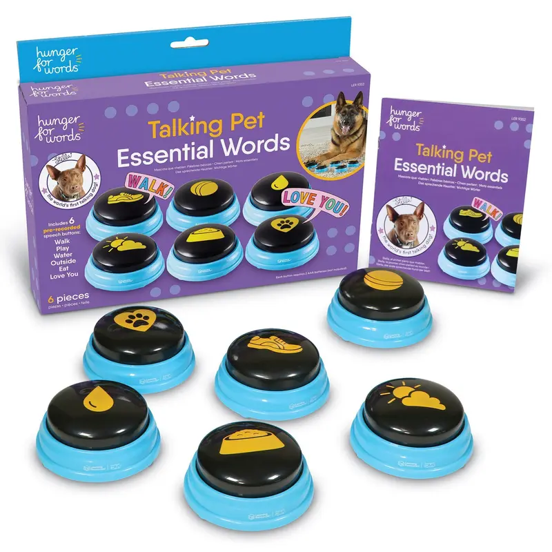 Brightkins Talking Pet Buttons – Essential Series for Dog Communication Training, 3/4/6 Buttons