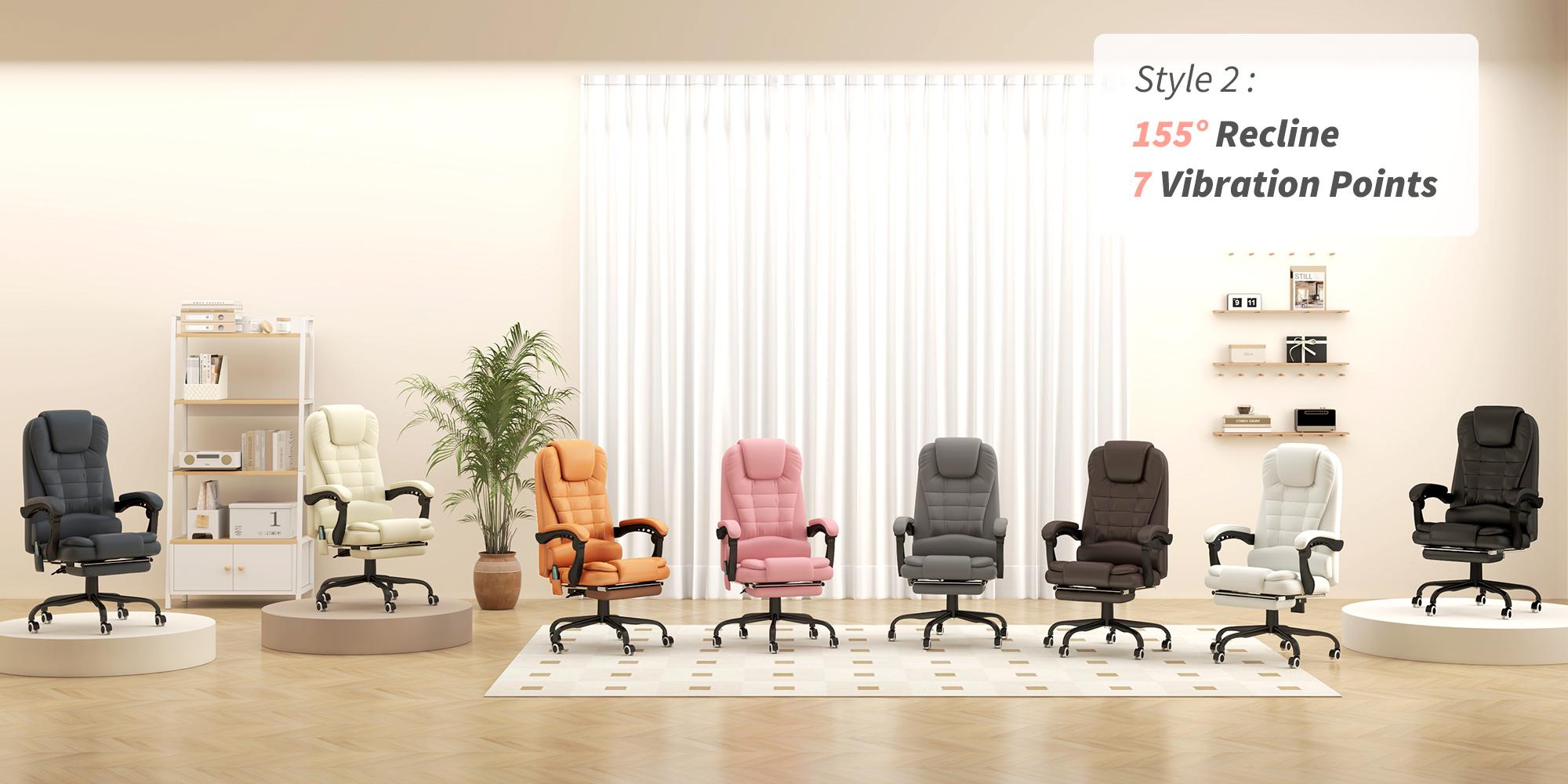 Vinsetto Vibrating Massage Office Chair, High Back Computer Chair with Footrest, Adjustable Height, Faux Leather Desk Chair