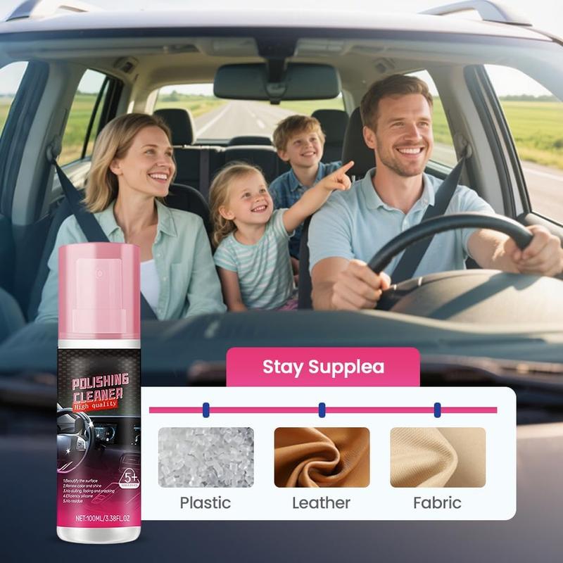 Car Interior Detailer and Protectant, waterless Spray Wax:Plastic, Rubber, Leather Cleaner for Car lnteriors&Exteriors、Quick Detailer、Automotive Care、Durable Protection Glossy