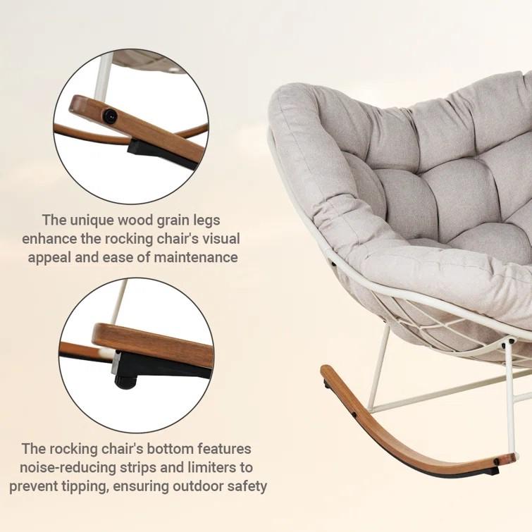 Indoor & Outdoor Royal Rocking Chair – Soft Padded Cushion & Sturdy Steel Frame for Ultimate Comfort & Relaxation Indoor & Outdoor Royal Rocking Chair – Soft Padded Cushion & Sturdy Steel Frame for Ultimate Comfort & Relaxation