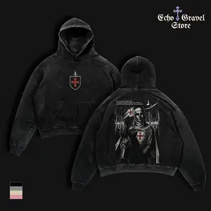 Retro Baldwin IV “The Leper King” T-Shirt & Hoodie, Crusader King Holy Army Graphic Tee Design, Vintage Washed Jerusalem Cross Armor Medieval Christian Streetwear Glory of God Outfit Shirt