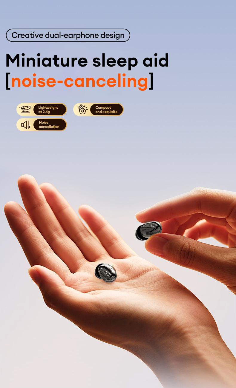 HYUNDAI Power bank & Ear clip type & Sleeping type 3-in-1 wireless Bluetooth headphones,Can charge the phone in reverse,With two pairs of headphones included,Waterproof and sweat-proof, with excellent sound transmission quality,Suitable for couples,sports