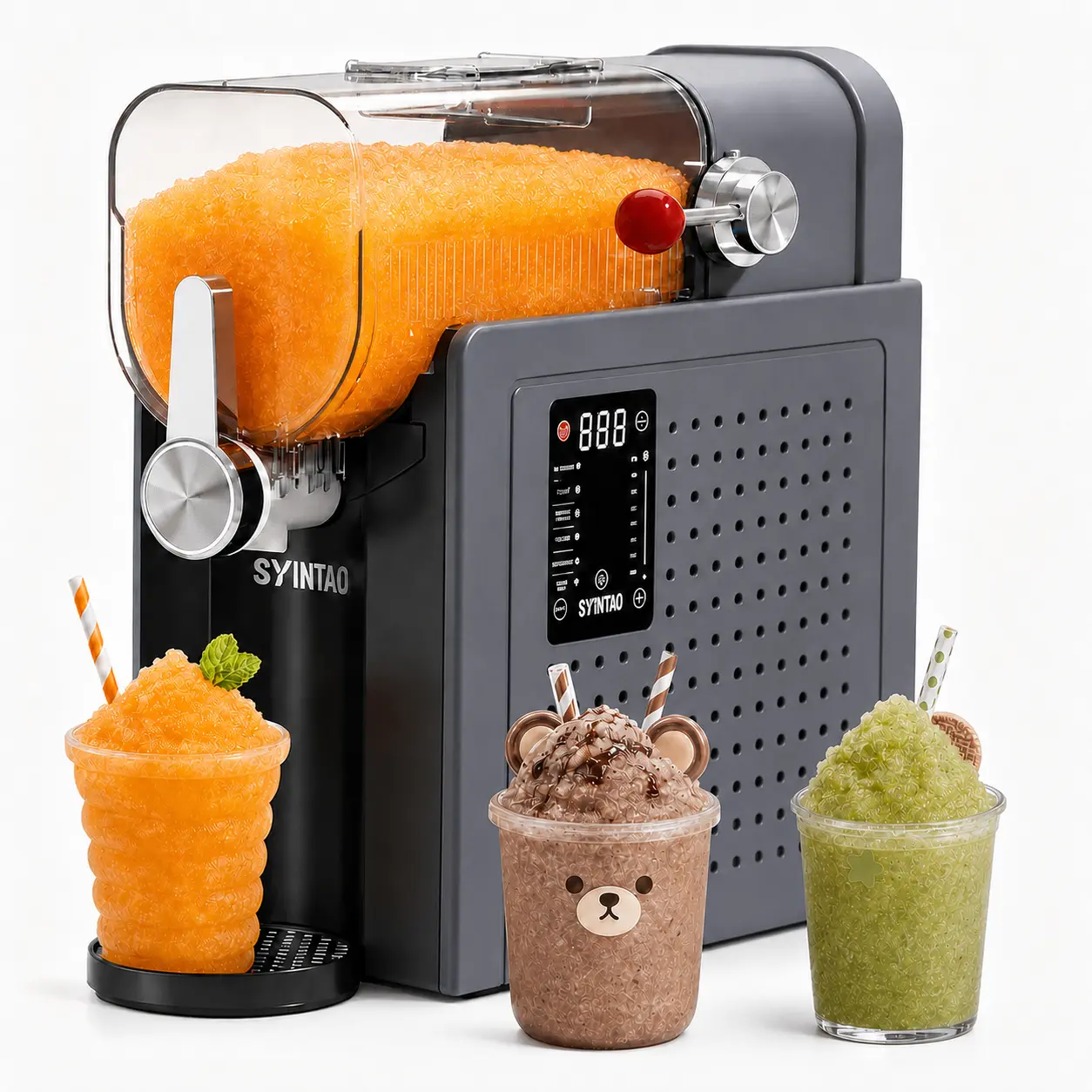 SYINTAO 6-in-1 Professional Frozen Drink Machine - 88 oz Slushy Drink Ice Cream Maker with 6 Pre-Set Modes, Ice-Free Rapid Freezing, Automatic Self-Wash for Home Use