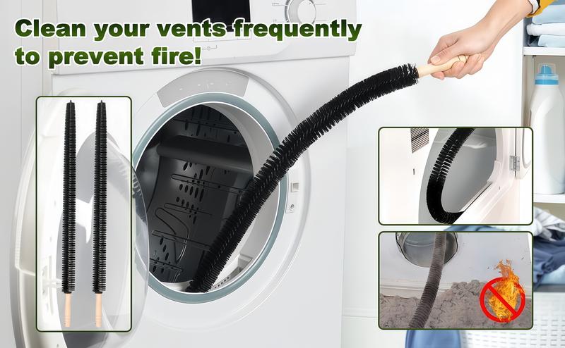 LMMAKE Dryer Vent Cleaner Brush 29.9 Inch Long Flexible with 25.6 Inch Dense Nylon Bristles for Efficient Dust Removal Smooth Airflow in Dryers Refrigerators Air Conditioners Household Cleaning Tool