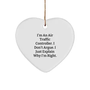 Funny Air Traffic Controller Heart Ornament Gifts from Men to Air Traffic Controller Friends for Christmas Unique Gifts