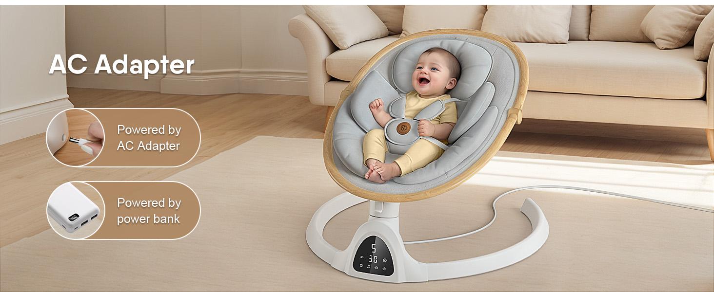BabyBond Bluetooth Electric Baby Swing for Infants & Newborns, 3Gear & 5-Speed Portable Baby Rocker with 12 Songs, Indoor/Outdoor Automatic Baby Swing, Ideal Baby Shower Gift for Boys & Girls (Woodgrain Design) BabyBond Bluetooth Electric Baby Swing for Infants & Newborns, 3Gear & 5-Speed Portable Baby Rocker with 12 Songs, Indoor/Outdoor Automatic Baby Swing, Ideal Baby Shower Gift for Boys & Girls (Woodgrain Design)