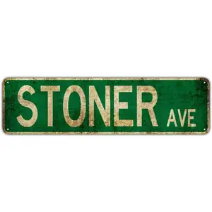 Stoner Avenue Street Sign Vintage Rustic Retro 4x16 inch Tin Sign