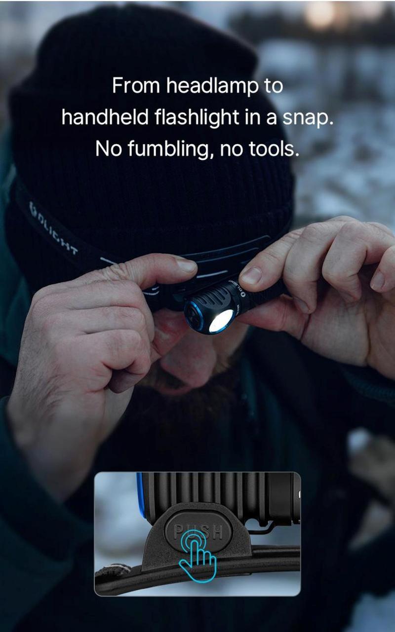 Olight Perun 3 Mini Headlamp & Flashlight with Red and White Light