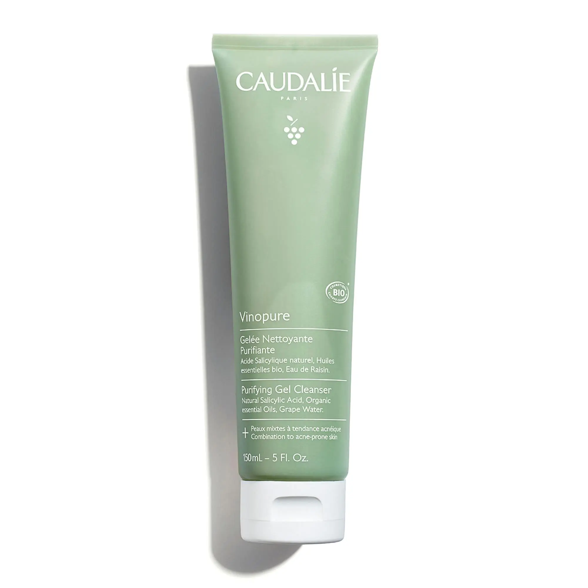 Caudalie Vinopure Purifying Gel Facial Cleanser, Daily Cleansing Solution for Radiant Skin & Smooth Skin Routine, Skin Reset