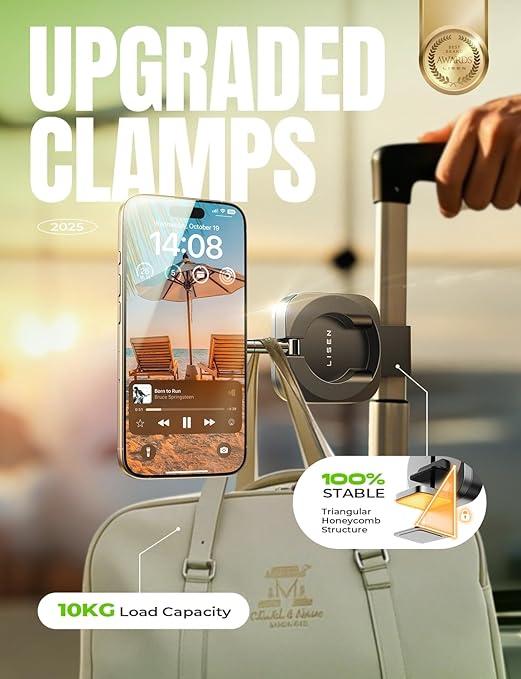 LISEN Travel Stand-MagSafe 2025 New 360° Rotating  Foldable Retractable Stand with Powerful Magnet, Women's Cell Phone Holder Travel Essentials,  Essentials, Hands-Free Magnetic Mini Travel Accessory