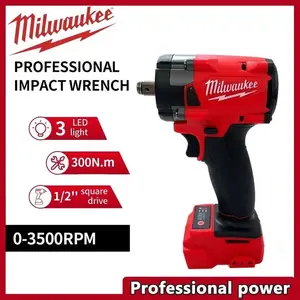Milwaukee FIW212  18V Cordless Impact Wrench 500Nm Brushless Motor M88 XC6.0 Battery Kit Professional Power Tool