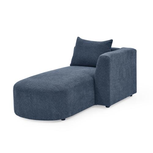 U Shape Sectional Sofa including Two Single Seats and Two Chaises, Modular Sofa, DIY Combination, Loop Yarn Fabric, Navy