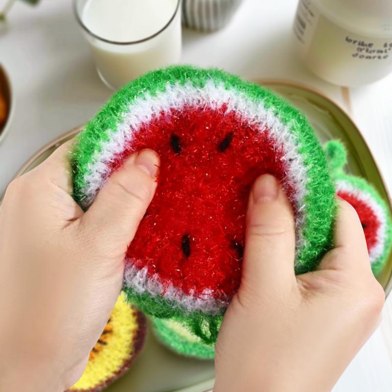 [BUY 1 GET 1 FREE] 5 Pcs/set Scratch-Free Hand-Knitted Multipurpose Dish Scrubbers,Reusable Kitchen Scouring Pads Sponges for Washing