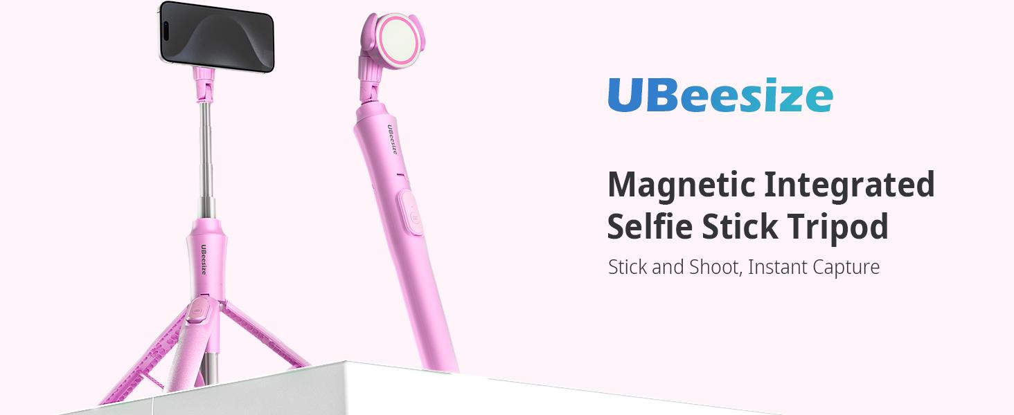 UBeesize 62'' Magnetic Tripod for iPhone with Remote, Extendable MagSafe Phone Stand & Selfie Stick, Aluminum Portable Bluetooth Smartphone Tripod for iPhone & Android