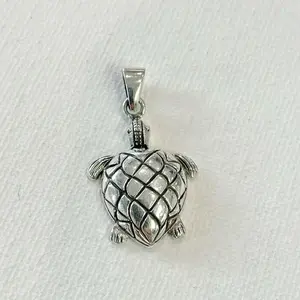Sterling Silver 925 Turtle Oxidized Pendant Jewelry