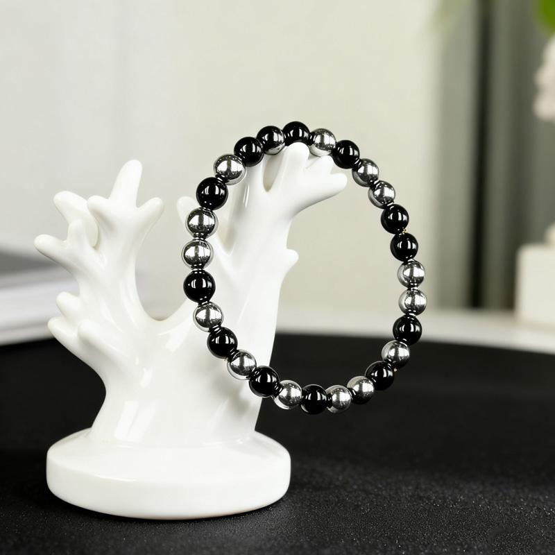 8mm Natural Gemstone Stretch Bracelet for Mental Clarity & Focus - Emo Style Bracelet for Cool Student Gift Idea,Handmade Unisex Crystal Bracelets for Meditation, Yoga, Spiritual Healing & Positive Energy, Gift for Her/Him