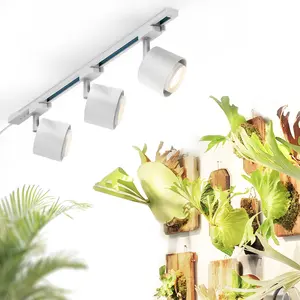 Barrina TR40c Track Grow Light for Indoor Plants, 15°-60° Adjustable Beam Angle, 3 x 40W, 4000K Full Spectrum LED Plant Lights, Plug in Ceiling Mounted Grow Bulbs for H-Type Track with Timer, White