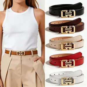 Women's Fashion Belt Minimalist Rectangle Buckle Belts, Versatile for Casual Dresses, Jeans, Trendy Exquisite Belts, PU Leather Belts