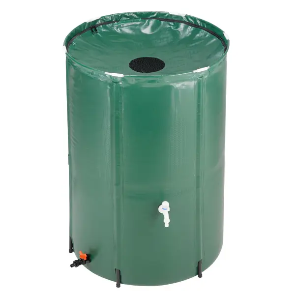 Collapsible Rain Barrel Water Collection System - 100 Gallon Portable Water Storage Tank,Foldable Rainwater Collect System Downspout, Water Catcher Container with Filter, Spigots＆Overflow Kit