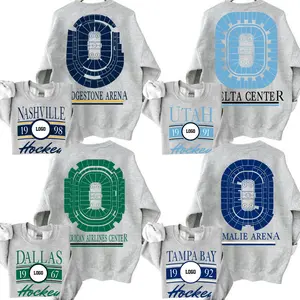 Vintage All Team Hockey 2 Sided Ash Sweatshirt, Retro 90s All Teams ICE Hockey Shirt, Game Day Shirt, Gift Fan Sport Menswear Tops Crewneck