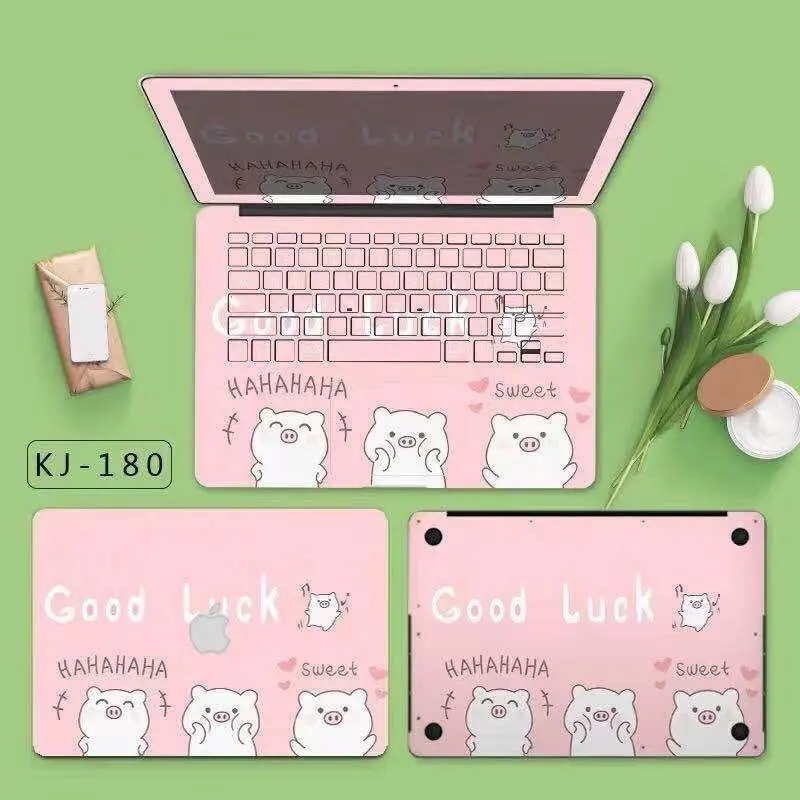 Brilliant MacBook Pro 14-inch M2 (2023) Full Body Vinyl Skin Sticker – Cute Pig Design – Scratch Resistant Laptop Protective Decal