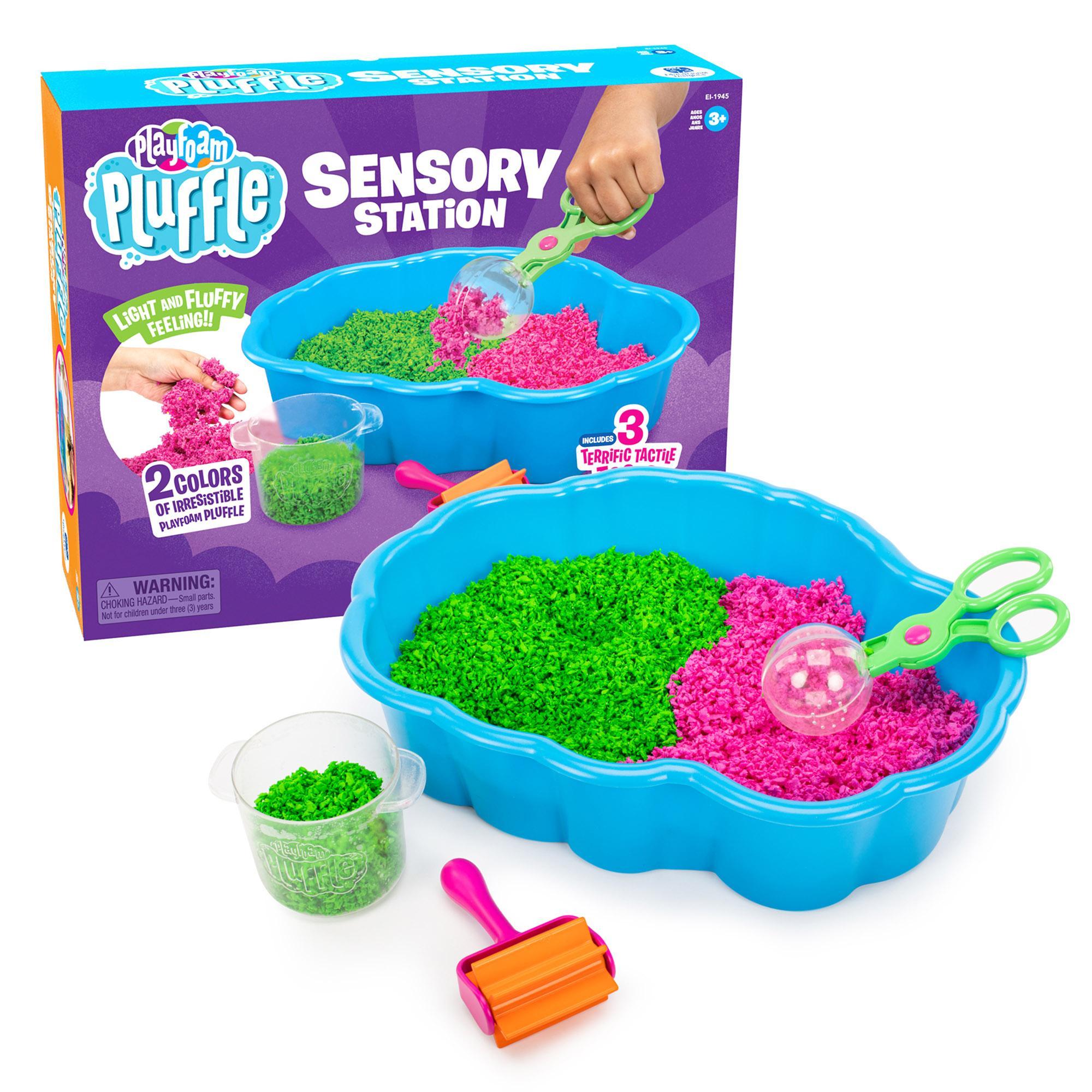 Educational Insights Playfoam Pluffle Sensory Station - Package for Ages 3+ with Sensory Bin, Fine Motor Tools, and Hide & Seek Features, Non-Toxic & Gluten Free