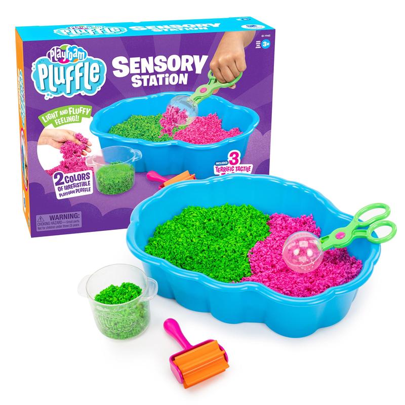 Educational Insights Playfoam Pluffle Sensory Station - Package for Ages 3+ with Sensory Bin, Fine Motor Tools, and Hide & Seek Features, Non-Toxic & Gluten Free