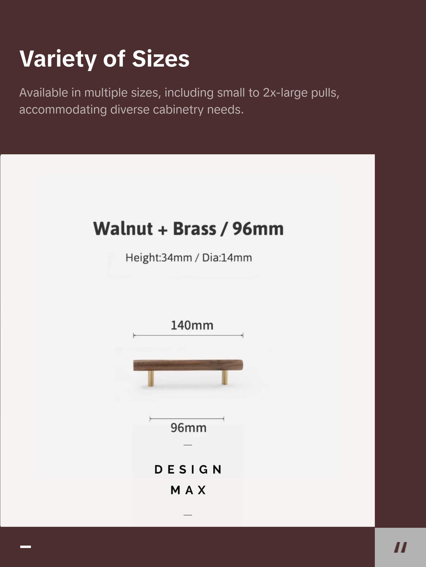Premium Walnut and Solid Brass Hardware
