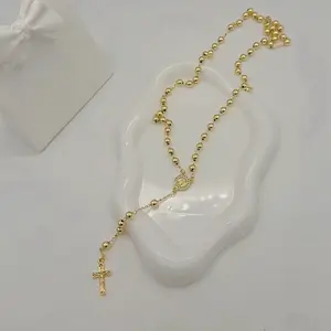 Rodriguezjewelry # 3697 Rosary neckalce (6 mm)