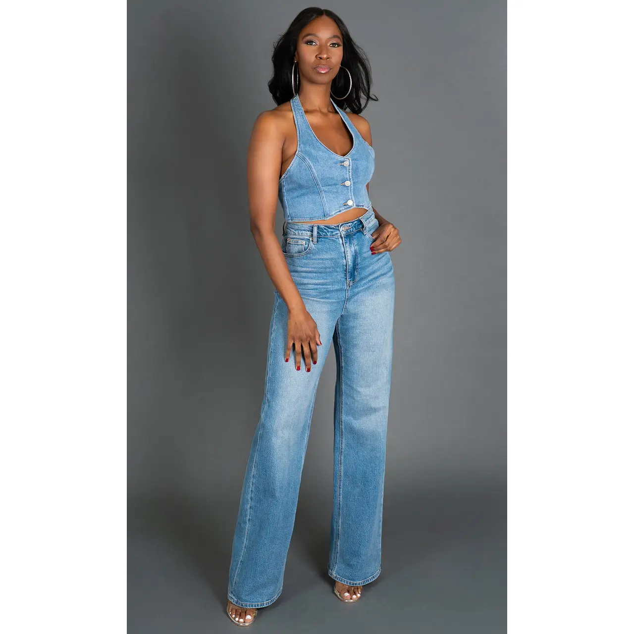 Kinsley High Waist Jeans - Medium Wash