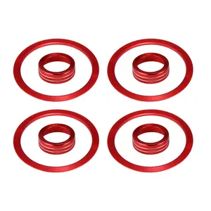 1 Set AC Vent Ring Inner Trim Decoration Cover and Climate Control Knob Trim Cover for Toyota Tacoma 2016 2017 2018 2019 2020 Red