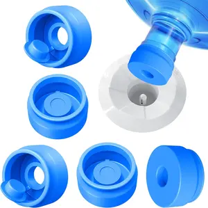 3 & 5 Gallon Water Jug Caps – Reusable Silicone Non-Spill Replacement Caps for 55mm Bottle Opening, Leakproof Water Dispenser Bottle Caps (Pack of 3) Drinkware Plastic Mug Indoor