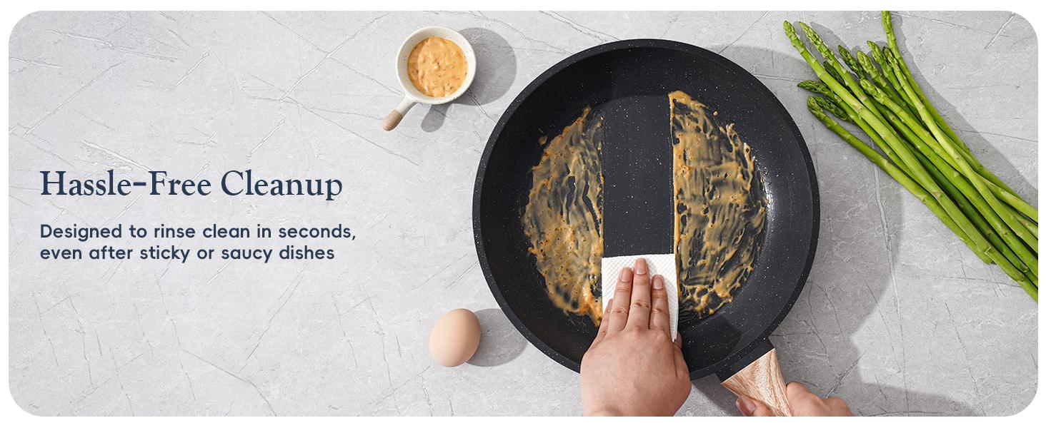 SODAY 12pcs Pots and Pans Set Non Stick Kitchen Cookware Sets Induction Cookware Nonstick Granite Cooking Set with Frying Pans, Saucepans, Kitchenware,stock up on specials,Valentines Day gifts