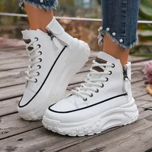 2026 Women’s High-Top Sneakers – Non-slip, wear-resistant shoes with cushioned insoles, lace-up design suitable for all seasons, non-slip rubber outsole, ideal for everyday wear and formal occasions