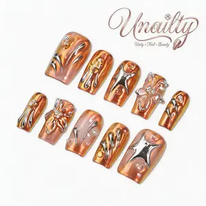 Unailty | Short Square Collection（20mm） | Professional Salon-Quality Handmade Press-On Nails | High-Strength & Durable | Reusable