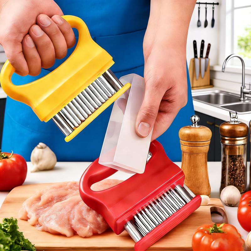 Meat Tenderizer Tool Heavy Duty 48 Stainless Steel Ultra Sharp Needle Blades for Chicken Steak Veal BBQ Kitchen Gadget Kitchenware Cutting Cooking