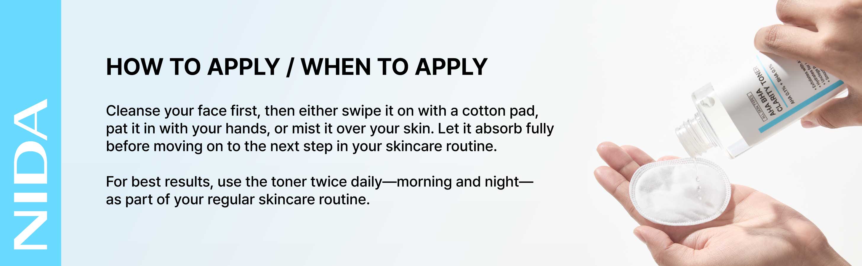 NIDA AHA BHA Clarity Toner Daily Exfoliant Skincare Soothing NIDA AHA BHA Clarity Toner Daily Exfoliant Skincare Soothing