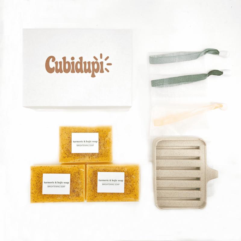 Upgraded 2.0 Turmeric & Kojic Acid Brightening Soap – Extra Strength Dark Spot Remover for Face & Body | Enhanced with Lemon + High Potency Turmeric | Includes Free Soap Dish | Organic Glow Booster