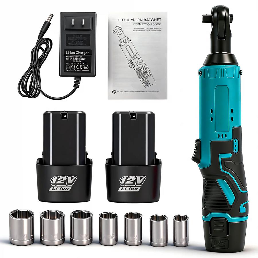 Electric Right Angle Wrench, 1 Count 45NM 3/8'' Ratchet Wrench, Removal Screw Nut Car Repair Tools, Power Tools, Cordless Power Tool Set, Power Tools, Cordless Torque Wrenches